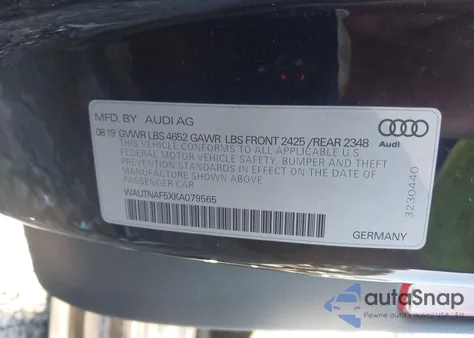 2019 Audi A5 45 Premium z USA, uszkodzony, nr VIN WAUTNAF5XKA079565